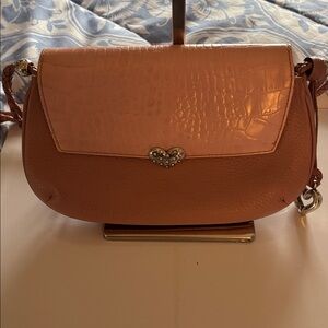 Brighton Pink Leather Croc-Embossed Women's Bag